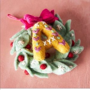 Anthro Deck The Halls Monogram Ornaments—A NWT